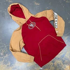 Reebok San Francisco 49ers Hooded Pull Over Sweater Helmet Medium Vintage NFL